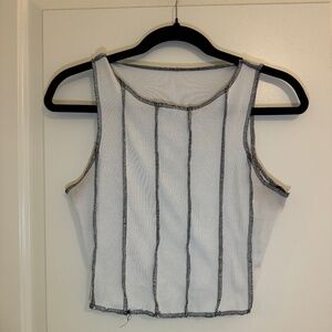 Small white cropped stripped Tank top